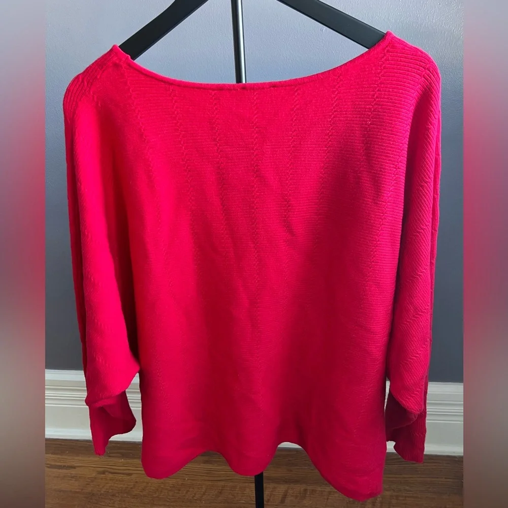Cyrus Red Knit Top Dolman Sleeves 2XL - Picture 2 of 5